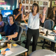 Quinn King (Constance Zimmer, center) begs her crew for better footage in a scene from UnREAL. (Photo: James Dittiger/Lifetime)